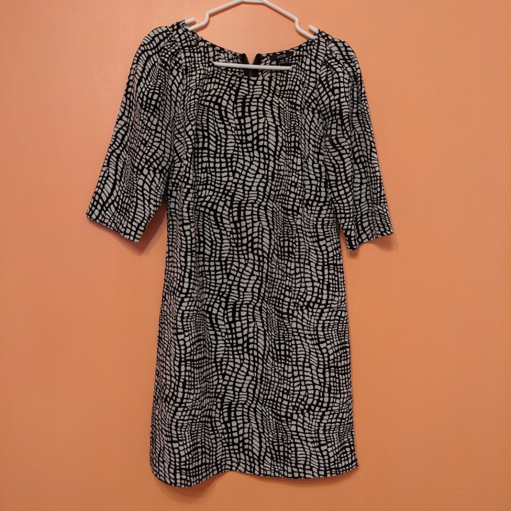 Jacob Black/White MIDI Dress